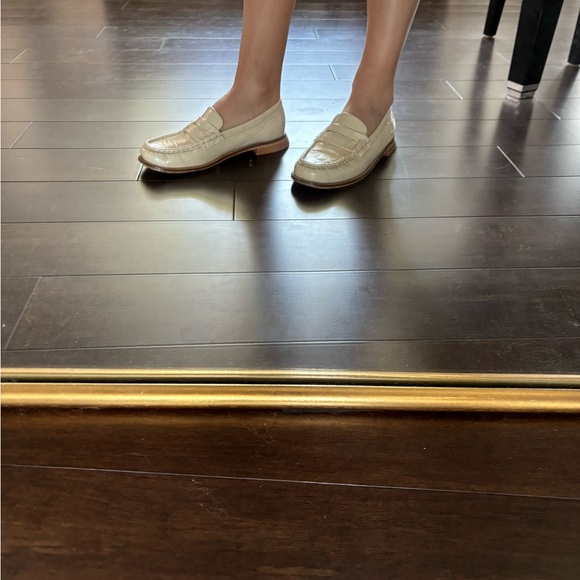 Freda Salvador Elba Penny Loafers in Sand Embossed Croc - Picture 12 of 16